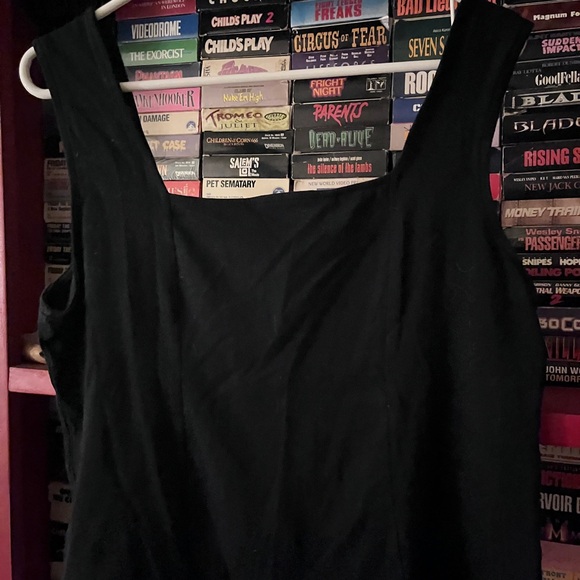 ModCloth Black Cropped Tank 1950s PinUp Large - Picture 3 of 3
